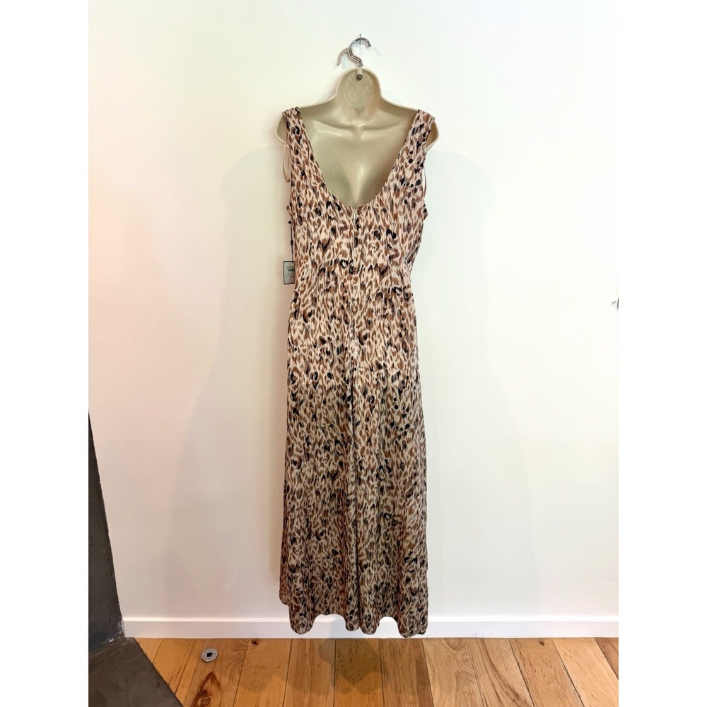 Laundry Shelli Segal Cowl Neck Slip Dress Maxi NWT Sz 8 M Brown Leopard Print - Picture 7 of 9